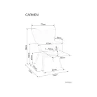 Carmen bársony fotel, fekete, szürke