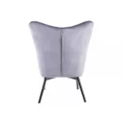 Carmen bársony fotel, fekete, szürke