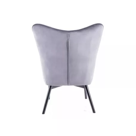 Carmen bársony fotel, fekete, szürke