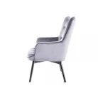 Carmen bársony fotel, fekete, szürke