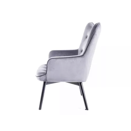 Carmen bársony fotel, fekete, szürke