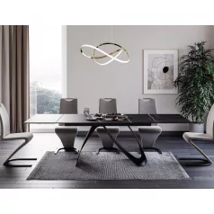 Dolce kerámia asztal, 160X90, fekete, fekete