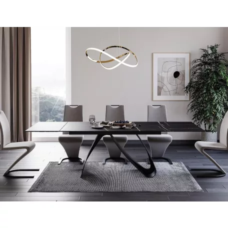 Dolce kerámia asztal, 160X90, fekete, fekete