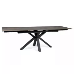 Columbus kerámia asztal, 160X90, fekete, barna