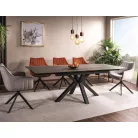 Columbus kerámia asztal, 160X90, fekete, barna