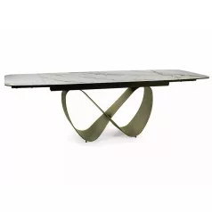 Infinity kerámia asztal, 160X95, réz, fehér