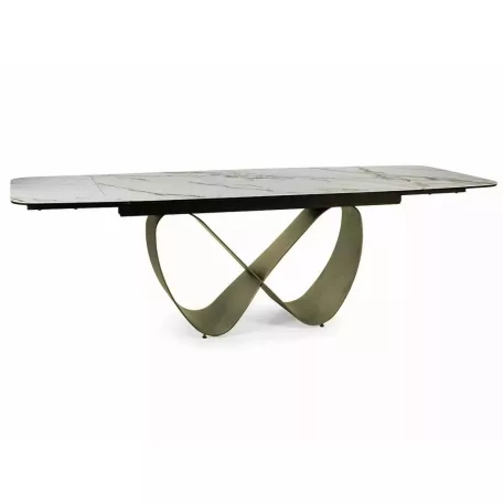 Infinity kerámia asztal, 160X95, réz, fehér