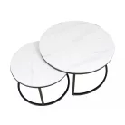 Ferrante C dohányzóasztal szett, 80X80, fekete, fehér