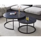 Ferrante D dohányzóasztal szett, 80X80, fekete, fekete