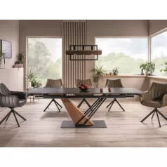 Genezis asztal, 180X90, hamu, matt fekete