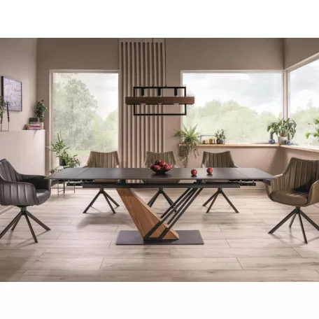 Genezis asztal, 180X90, hamu, matt fekete