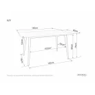 Ivy asztal, 140X80, fekete, szürke