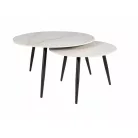 Kora D dohányzóasztal szett, fekete, fehér