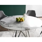 Murano asztal, króm, fehér fényes