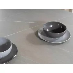 Murano asztal, fekete, matt szürke