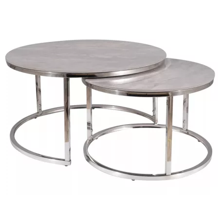 Portafino B dohányzóasztal szett, króm, szürke fényes