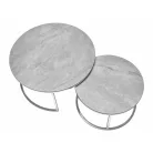 Portafino B dohányzóasztal szett, króm, szürke fényes