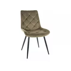 Ralph bársonyszék, fekete, olíva