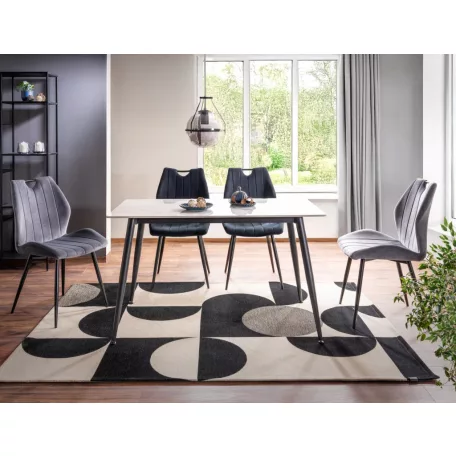 Rion 130 asztal, 130X70, fekete, fehér fényes