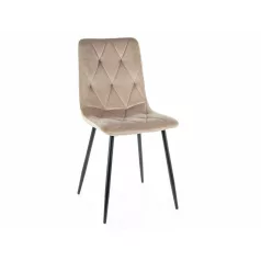 Tom bársony szék, fekete, sötét bézs