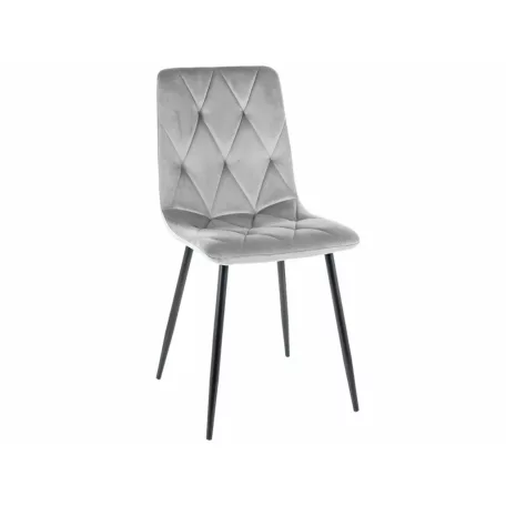 Tom bársony szék, fekete, világos szürke