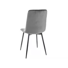 Tom bársony szék, fekete, szürke