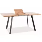 Téglaasztal, 120X80, fekete, kézműves tölgy
