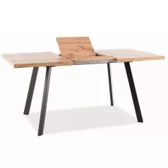 Téglaasztal, 120X80, fekete, kézműves tölgy