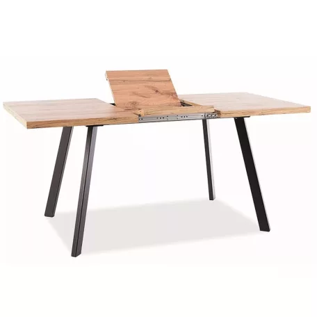 Téglaasztal, 120X80, fekete, kézműves tölgy