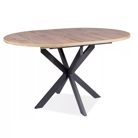 Gaston asztal, 100X100, fekete, kézműves tölgy