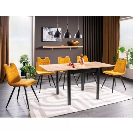 Flip 80 asztal, 80X80, fekete, kézműves tölgy