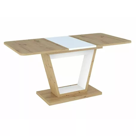 Nigel asztal, 120X80, kézműves tölgy / matt fehér, kézműves tölgy / matt fehér