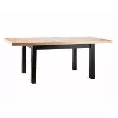 Presto asztal, 140X80, fekete, kézműves tölgy