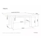 Presto asztal, 140X80, fekete, kézműves tölgy