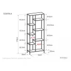 Costa A könyvespolc, 70X30, fekete, tölgy