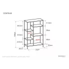 Costa B könyvespolc, 70X30, fekete, tölgy