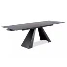 Salvadore kerámia antracit asztal, 180X90, fekete, szürke márvány