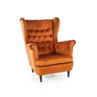 Harry bársonyfotel, wenge, fahéj