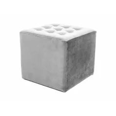 Lori bársony puff, világos szürke