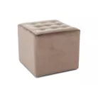 Lori bársony puff, sötét bézs