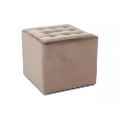 Lori bársony puff, sötét bézs