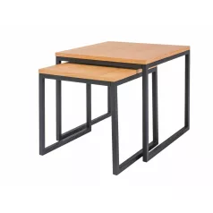 Largo Duo dohányzóasztal szett, 50X50, fekete, tölgy