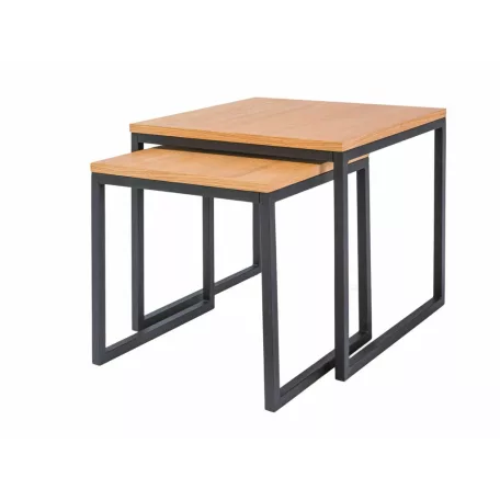 Largo Duo dohányzóasztal szett, 50X50, fekete, tölgy