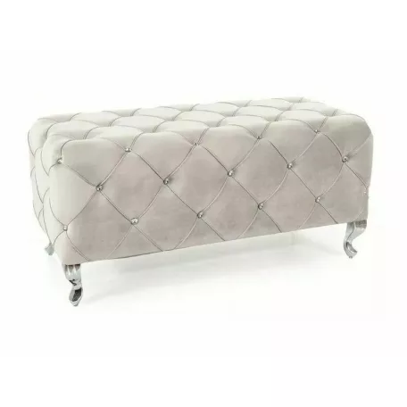 Hestia puff, 100X50, króm, világos szürke