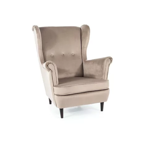 Lord bársony fotel, wenge, sötét bézs