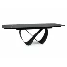 Infinity kerámia asztal, 160X95, matt fekete, fekete