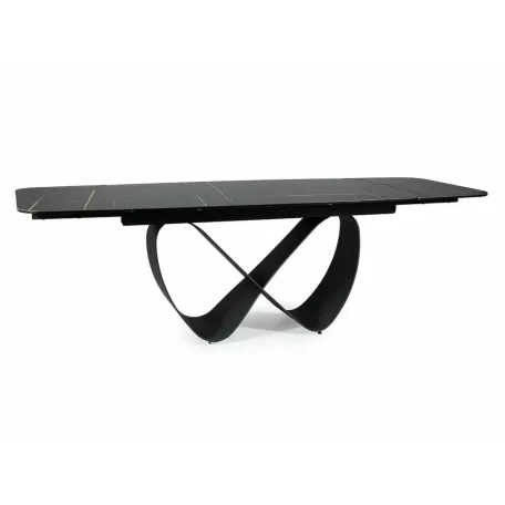 Infinity kerámia asztal, 160X95, matt fekete, fekete
