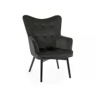 Carmen bársony fotel, fekete