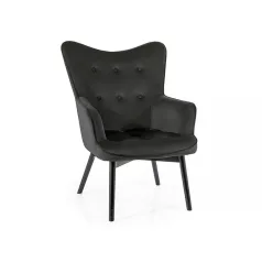 Carmen bársony fotel, fekete