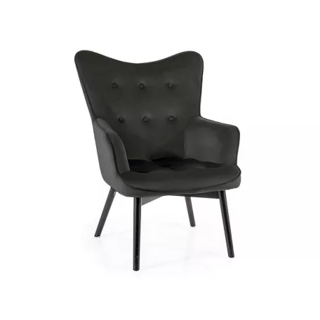Carmen bársony fotel, fekete